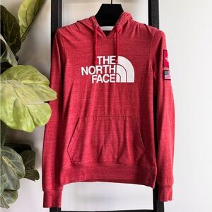 The North Face Red Pullover with Logo Patches